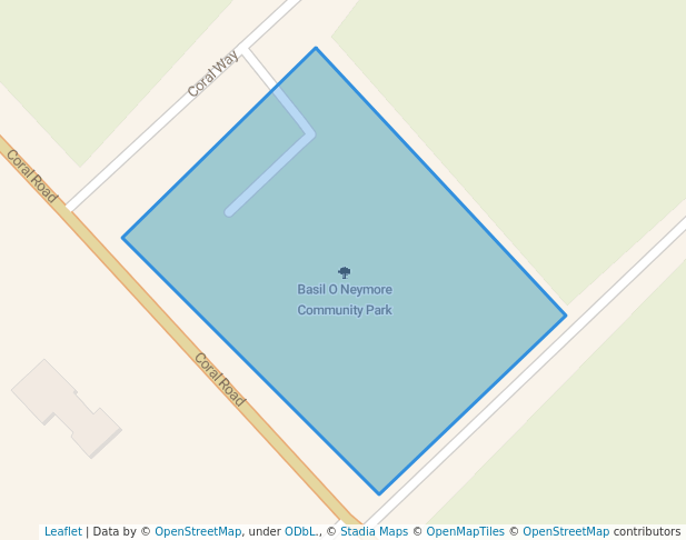 walking in Basil O Neymore Community Park map in Freeport