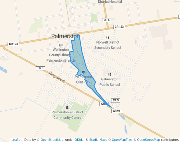 walking in Palmerston CNR Park map in Palmerston