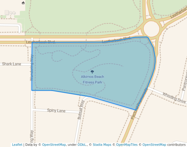 walking in Alkimos Beach Fitness Park map in Alkimos