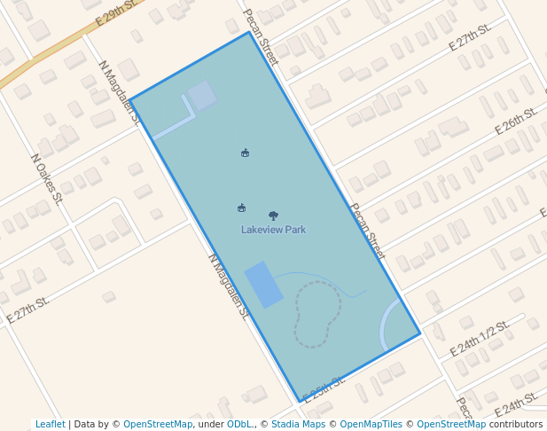 walking in Lakeview Park map in San Angelo