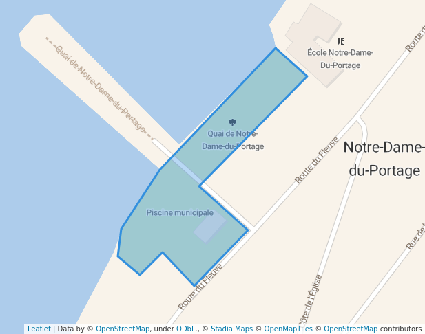 walking in Quai de Notre-Dame-du-Portage map in Notre-Dame-du-Portage