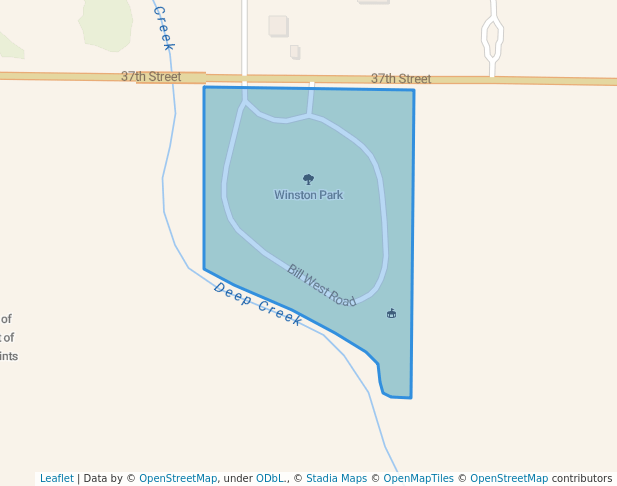 walking in Winston Park map in Snyder