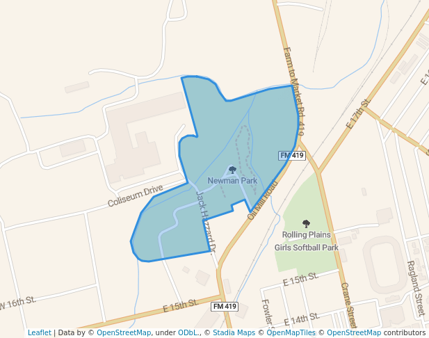 walking in Newman Park map in Sweetwater