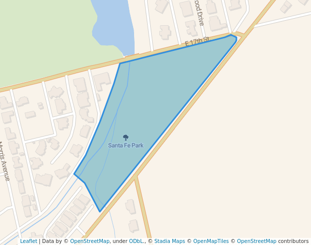 walking in Santa Fe Park map in Sweetwater