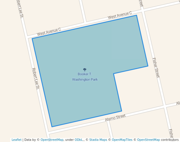 walking in Booker T. Washington Park map in Sweetwater