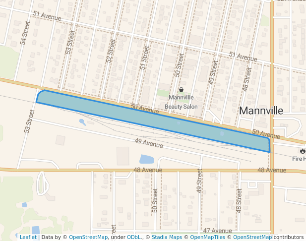 walking in Mannville Spruce Park map in Mannville