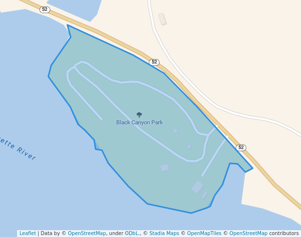 walking in Black Canyon Park map in Emmett