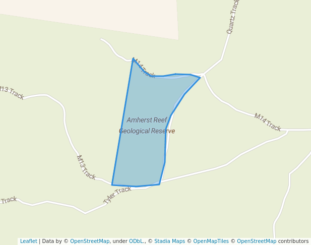 walking in Amherst Reef Geological Reserve map in Dunach