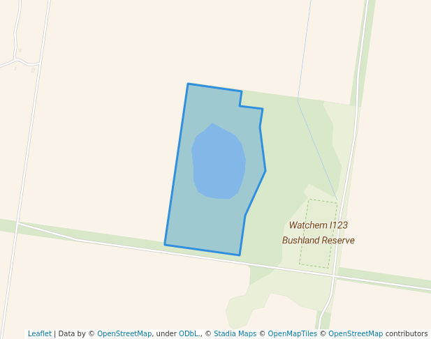 walking in Watchem I122 Bushland Reserve map in Warmur