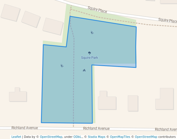 walking in Squire Park map in Farmers Branch