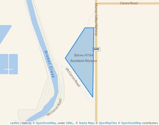 walking in Barwo H19A Bushland Reserve map in Kotupna