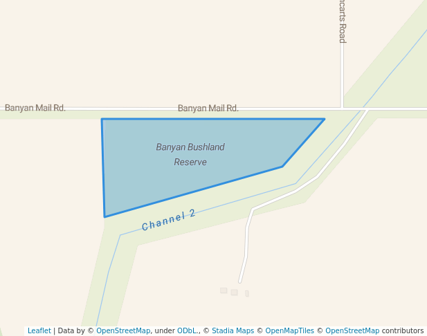 walking in Banyan Bushland Reserve map in Watchupga