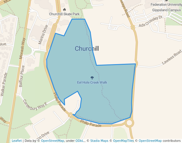 walking in Eel Hole Creek Walk map in Churchill