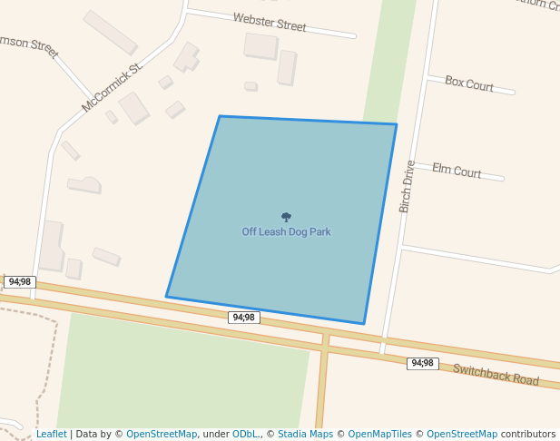 walking in Off Leash Dog Park map in Churchill