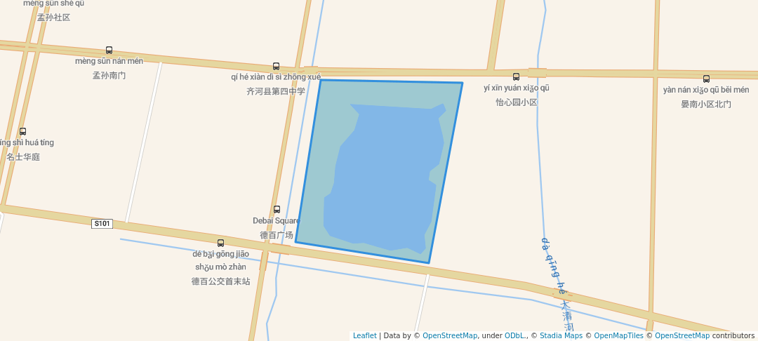 walking in 沁园 map in De Zhou Shi