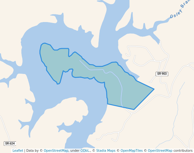 walking in Horseshoe Point Recreation Area map in Henry