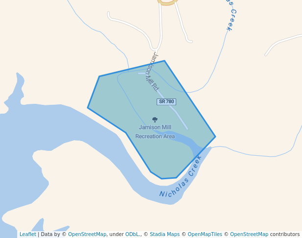 walking in Jamison Mill Recreation Area map in Henry