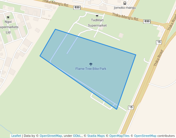 walking in Flame Tree Bike Park map in Thika