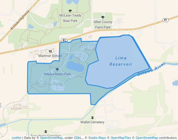 walking in Ottawa Metro Park map in Lima