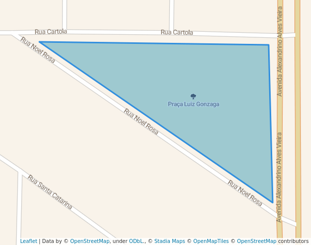 walking in Praça Luiz Gonzaga map in Uberlândia