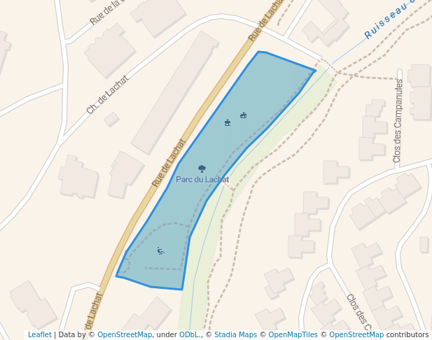walking in Parc du Lachat map in Annecy