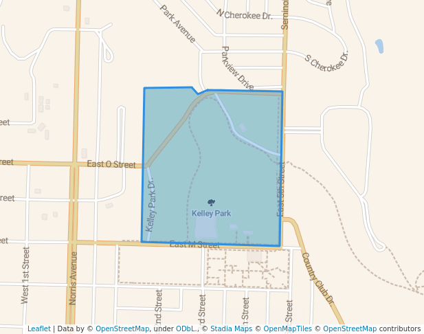 walking in Kelley Park map in McCook