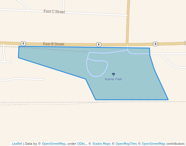 walking in Karrer Park map in McCook