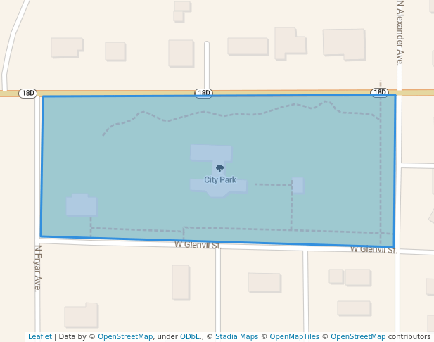 walking in City Park map in Clay Center