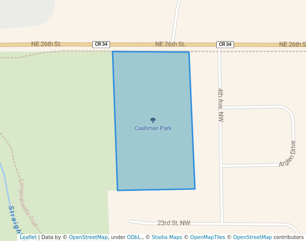 walking in Cashman Park map in Owatonna