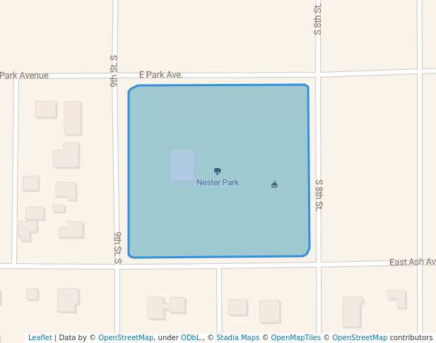 walking in Nester Park map in Olivia