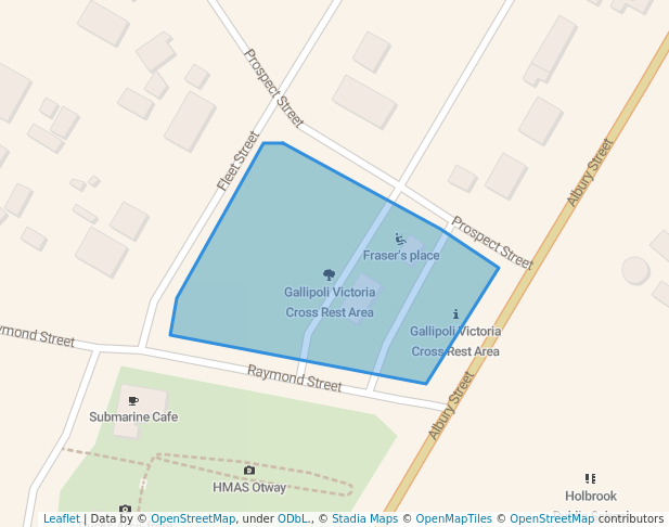 walking in Gallipoli Victoria Cross Rest Area map in Holbrook