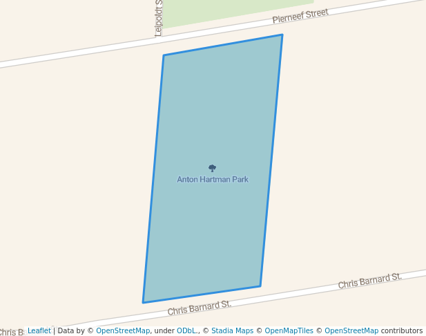 walking in Anton Hartman Park map in Midrand