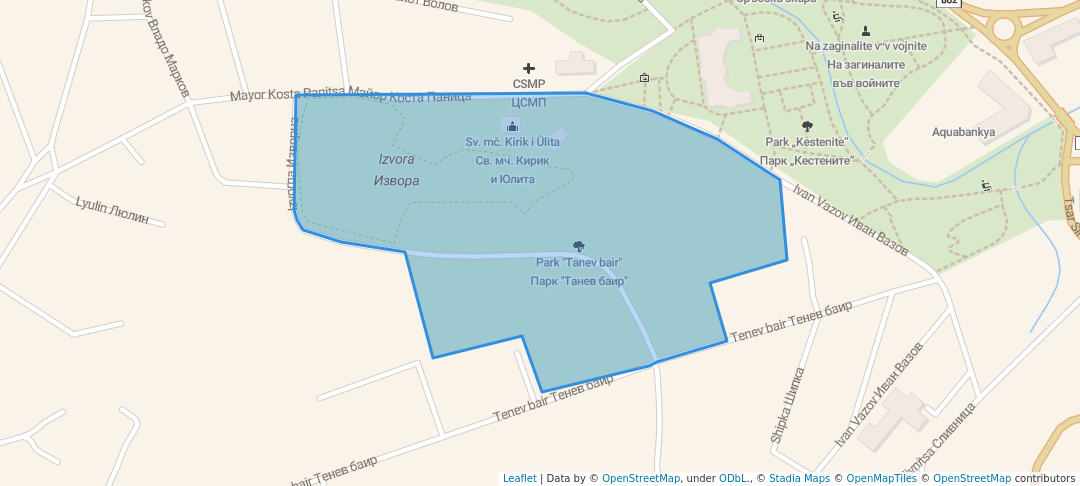 walking in Парк "Танев баир" map in Bankya