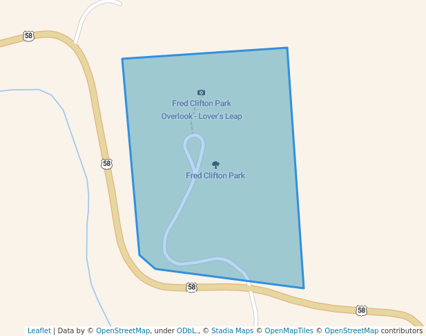 walking in Fred Clifton Park map in Meadows of Dan
