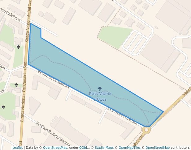 walking in Parco Vittime di Utoya map in Modena