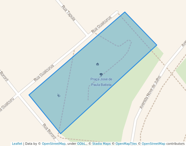 walking in Praça José de Paula Batista map in Indaiatuba