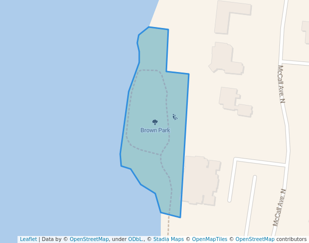 walking in Brown Park map in McCall