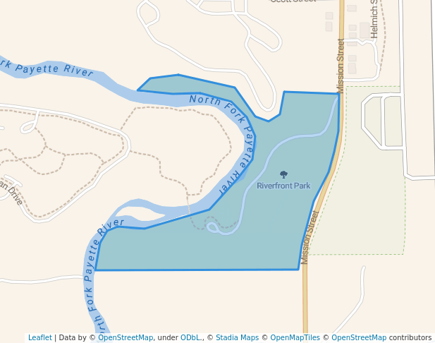 walking in Riverfront Park map in McCall