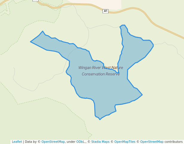 walking in Wingan River West Nature Conservation Reserve map in Genoa