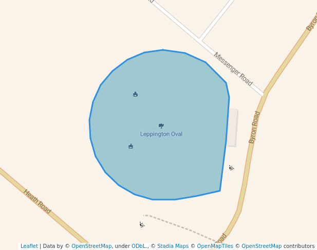 walking in Leppington Oval map in Leppington