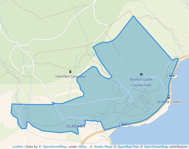 walking in Brodick Castle Country Park map in Brodick