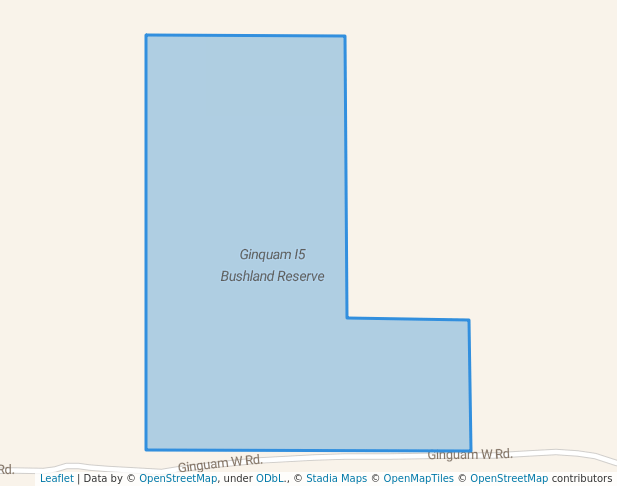 walking in Ginquam I5 Bushland Reserve map in Carwarp