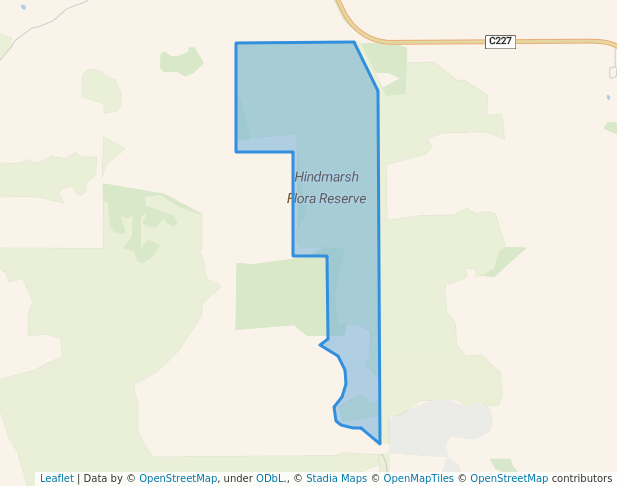 walking in Hindmarsh Flora Reserve map in Jeparit