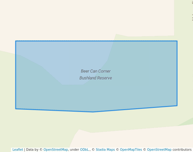 walking in Beer Can Corner Bushland Reserve map in Patchewollock