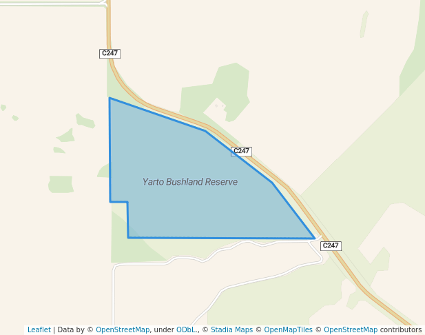 walking in Yarto Bushland Reserve map in Patchewollock