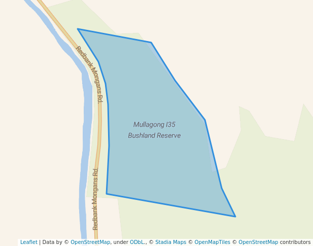 walking in Mullagong I35 Bushland Reserve map in Ebden