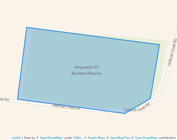 walking in Kergunyah I33 Bushland Reserve map in Ebden