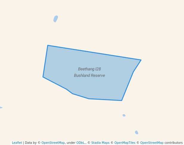 walking in Beethang I28 Bushland Reserve map in Ebden