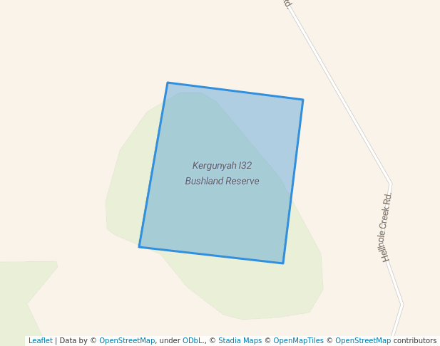 walking in Kergunyah I32 Bushland Reserve map in Ebden