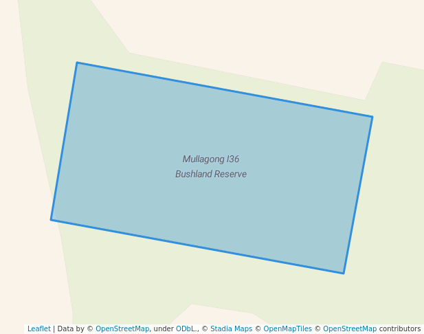 walking in Mullagong I36 Bushland Reserve map in Ebden